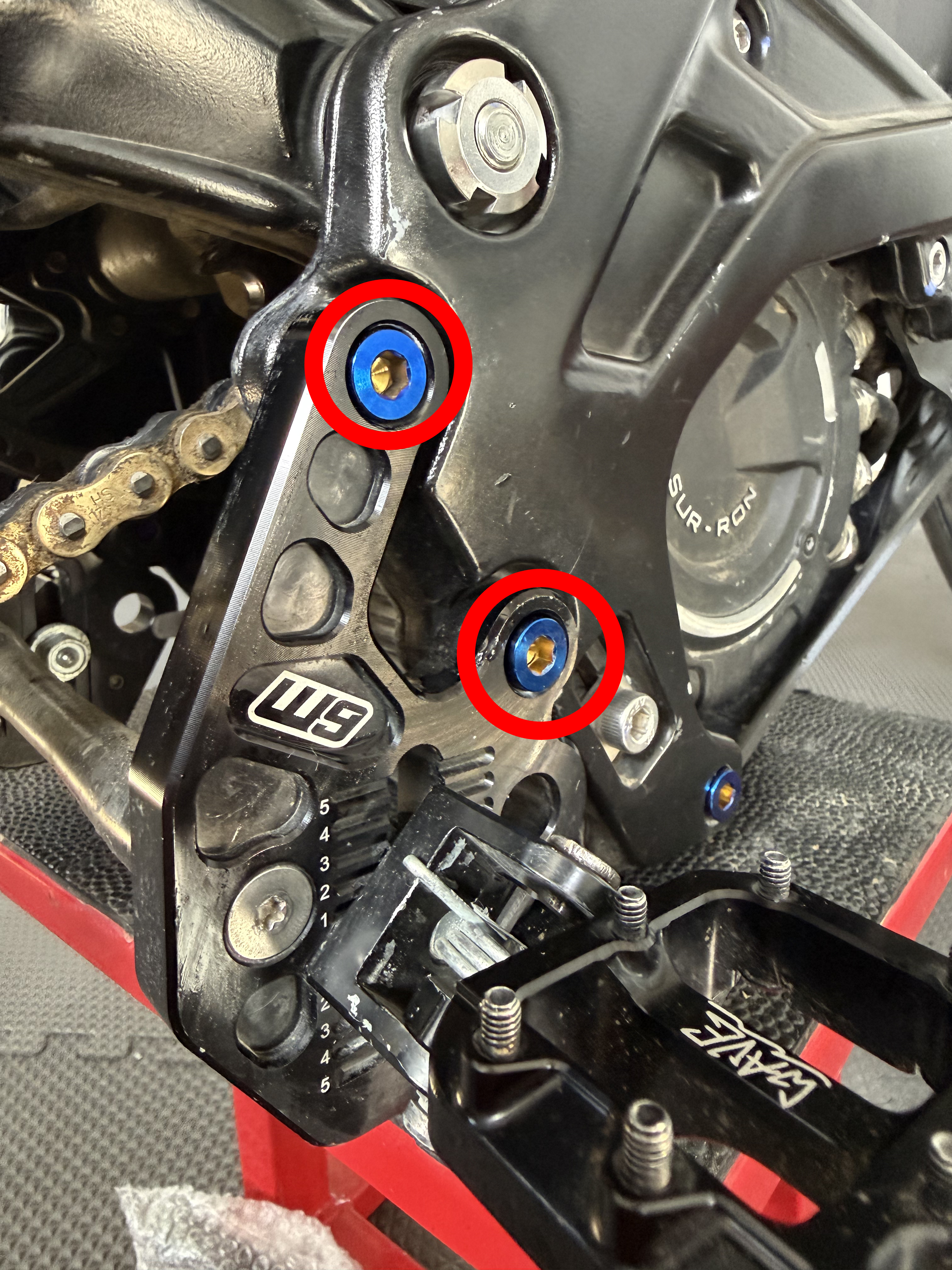 Titanium Footpeg Bolts for E-Moto